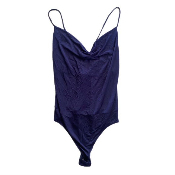 Intermix Blue Rihannon Scoop Neck Jersey Bodysuit medium nwt xsmall small - Picture 2 of 8